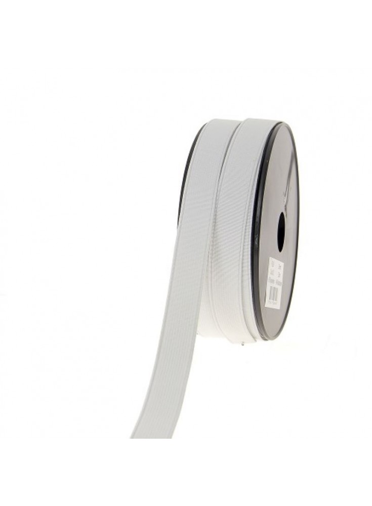 Elastique côtelé 20 mm blanc