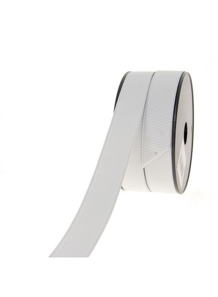 Elastique côtelé 30 mm blanc