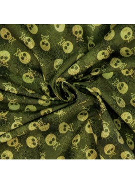 Green skull percale