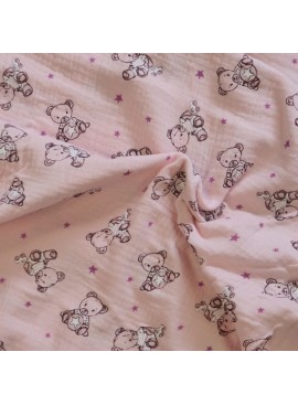 Oso rosa doble gasa