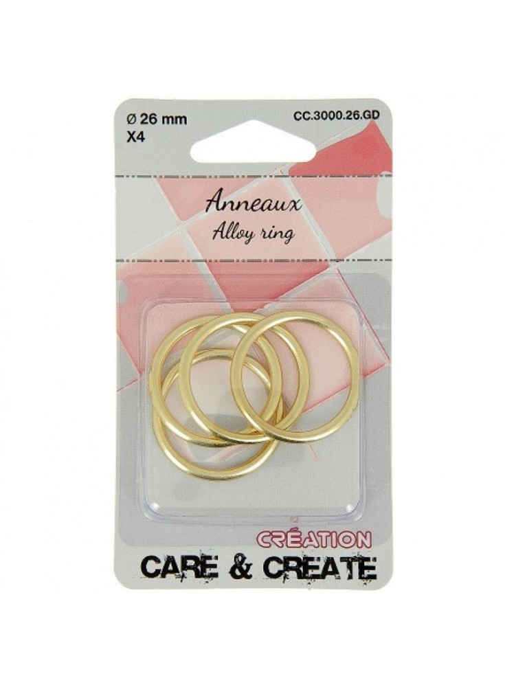 Anneaux rond 26 mm or