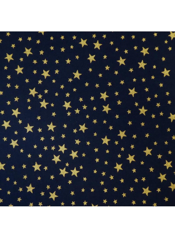 Coton de noël étoile or / bleu marine