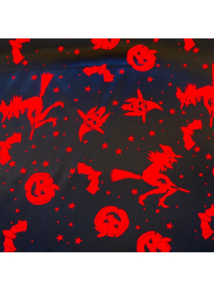 Sorcières et citrouilles rouge / noir