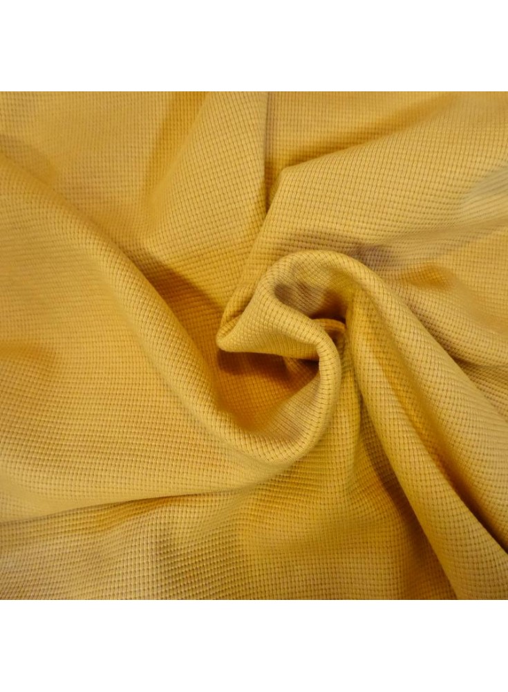 Tricot gauffré moutarde
