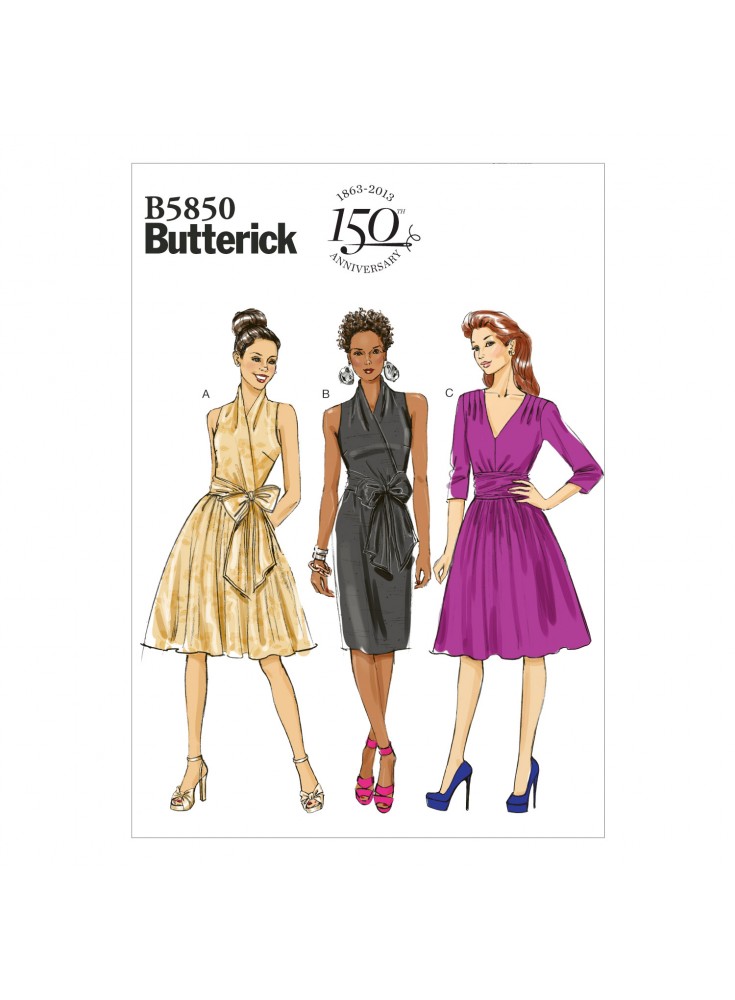 Patron Burda 5948 - Robe taille haute et encolure ronde