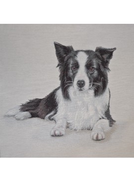 Border collie jacquard square