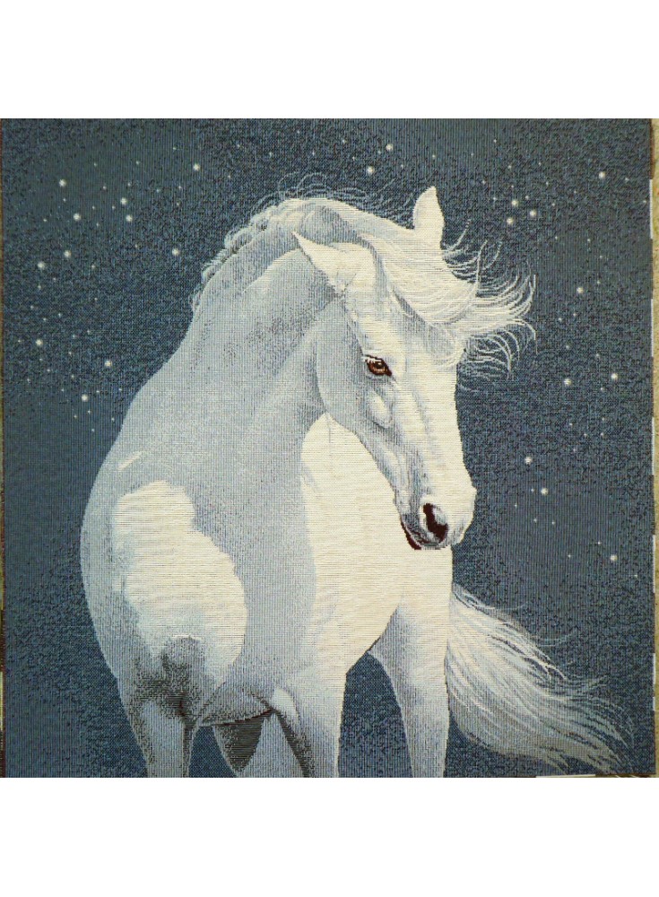 Carré jacquard cheval blanc nuit étoilée