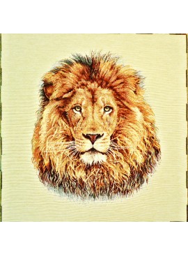 Cuadrado jacquard león