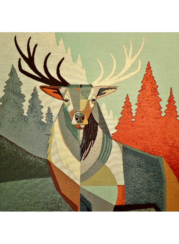 Carré jacquard cerf style scandinave
