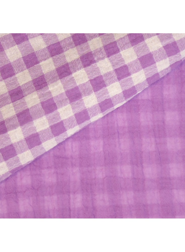 Double gaze vichy jacinthe /blanc