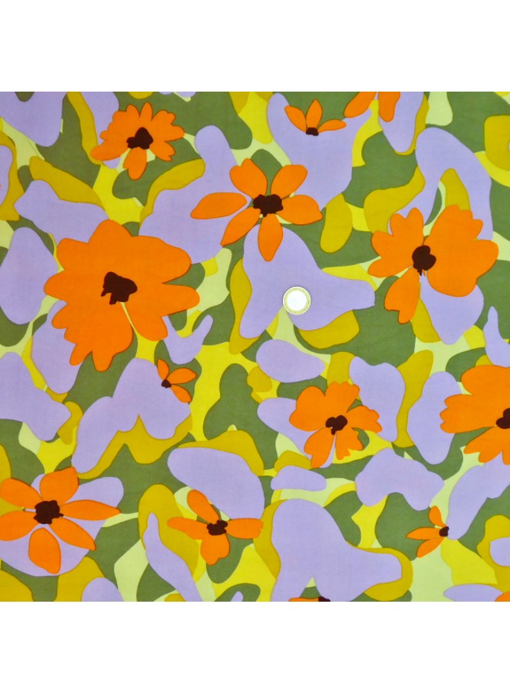 Viscose Aimée Vert / Orange