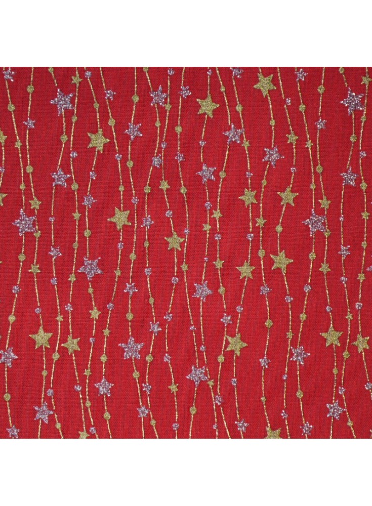 Coton de noël Etoile Filante or/argent/rouge