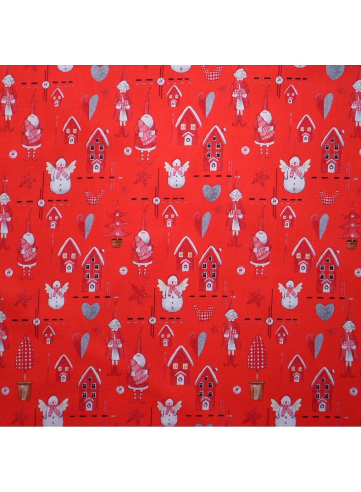Coton de noël rigolo fd Rouge