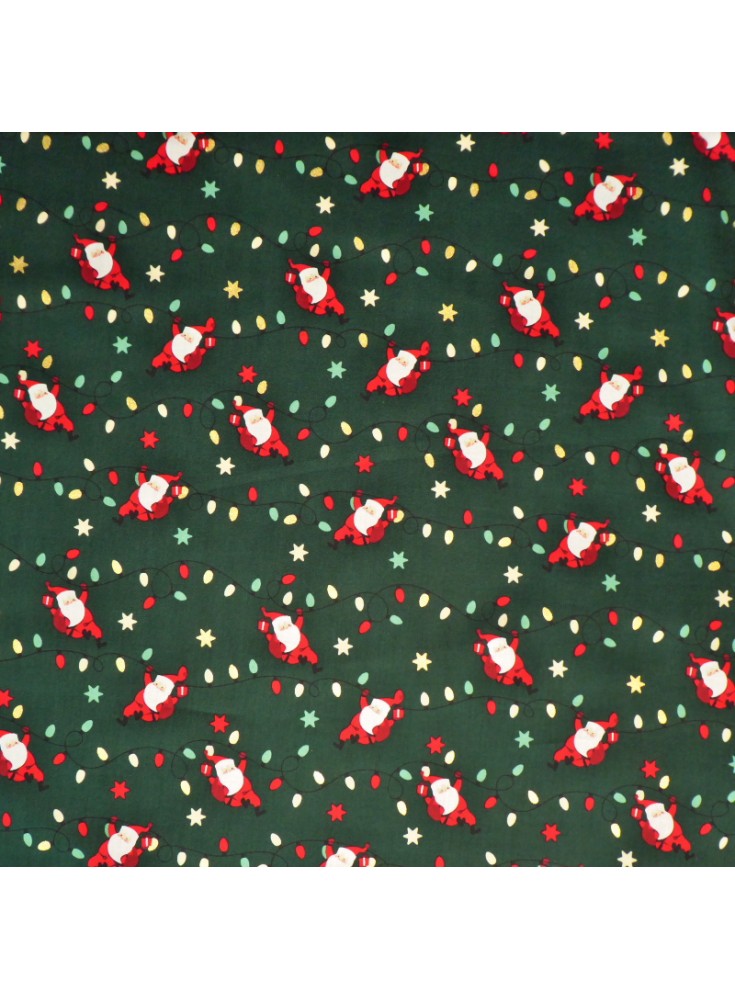 Coton de Noël Guirlande Lutin Vert/Or