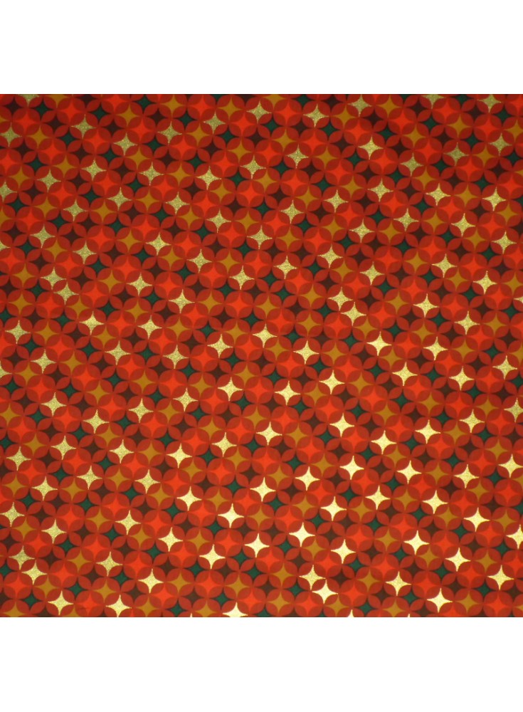 Coton de Noël Etoile Vintage Or/Rouge