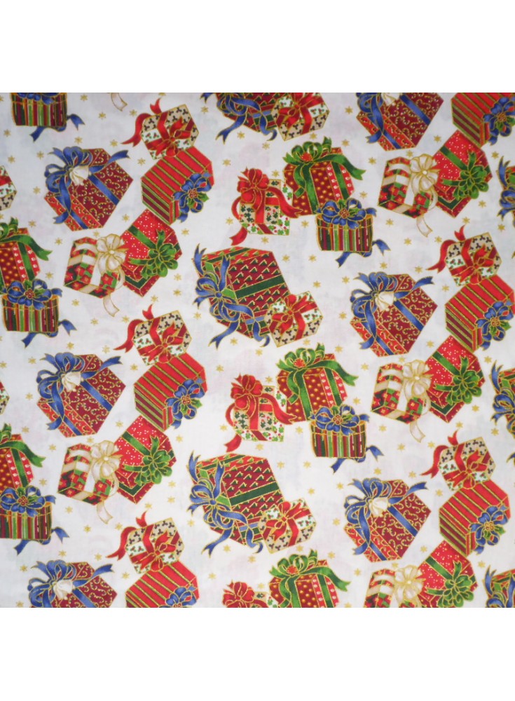 Coton de Noël Cadeau Blanc
