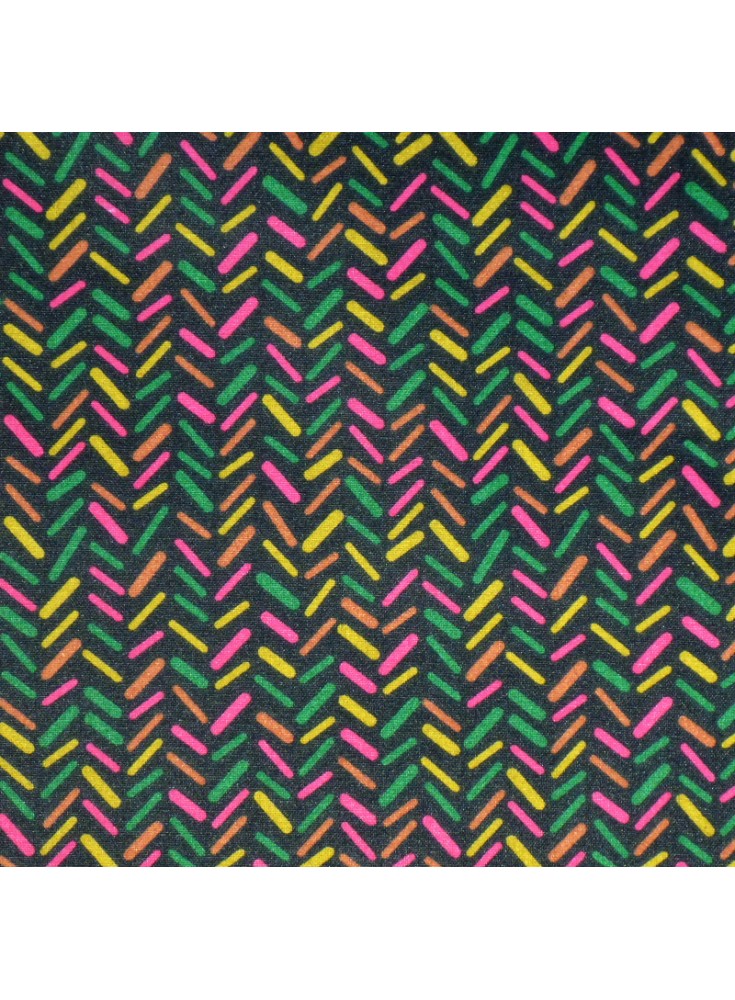 Coton Enduit Confetti Vert/Rose