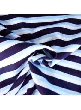 Tela sudadera rayas azul