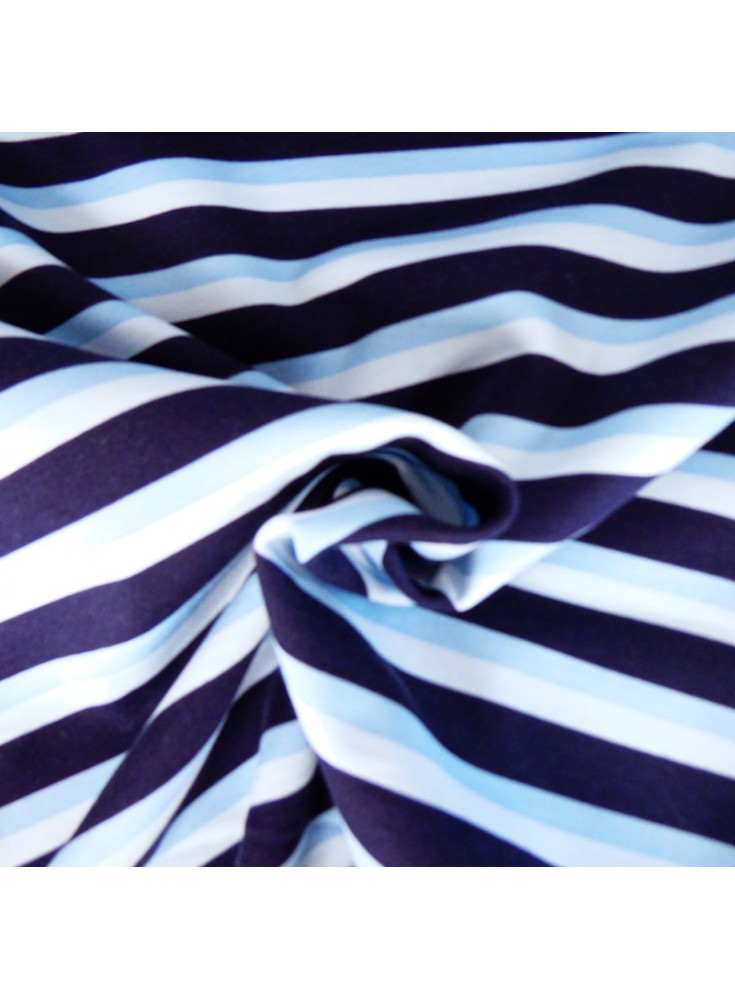 Tissu Sweat-shirt Rayé bleu
