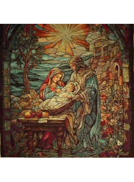 Gold Jacquard square Jesus...