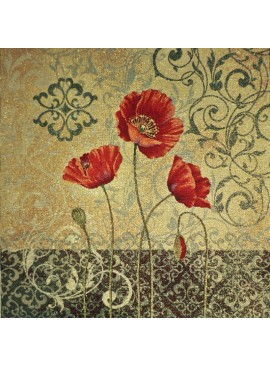 Poppy Gold Jacquard Square