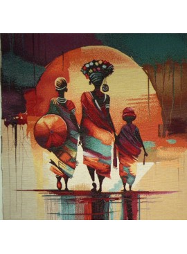 Cuadrado Jacquard Familiar Africano