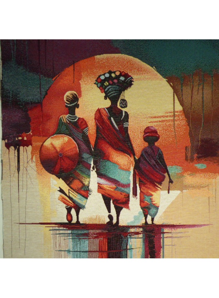 Carré Jacquard Famille Africaine