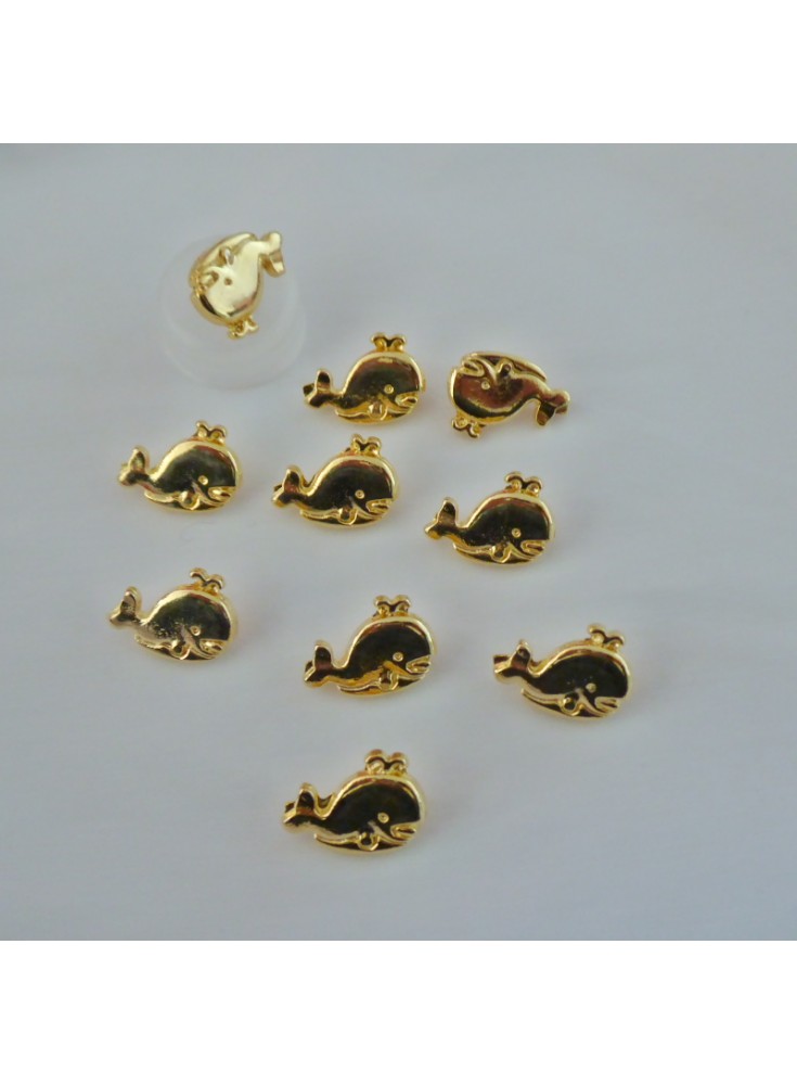Metal Whale Button