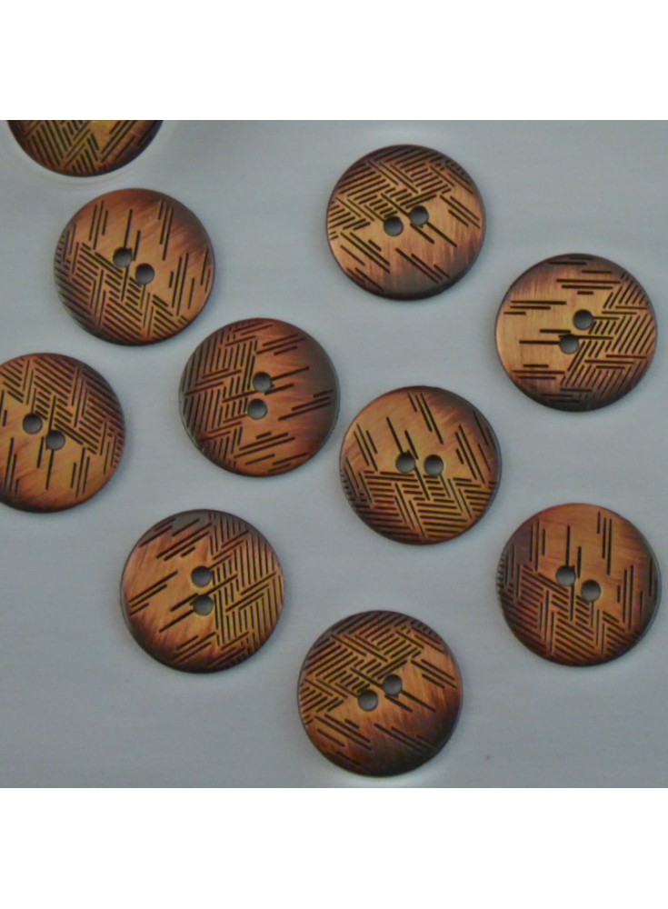 Copper metal button