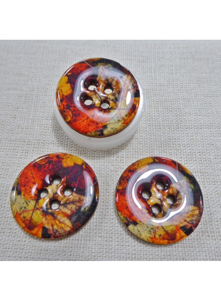 Autumn Wood Button