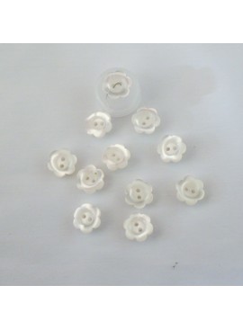 Botón con borde de flor blanquecino