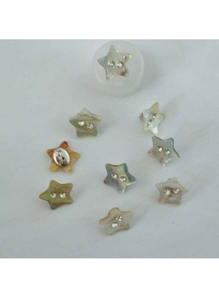 Botón Estrella de Nácar y Strass