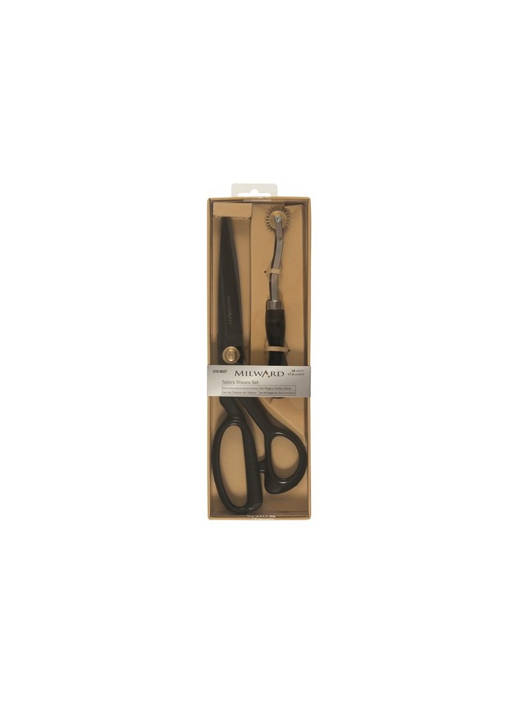 Coffret de ciseaux : Tailleur, Roulette de traçage : 28 cm : Noir