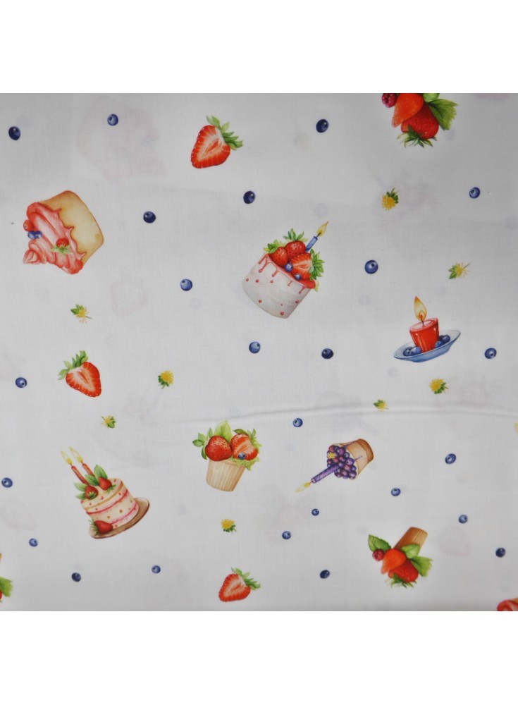 Strawberry and blueberry cotton