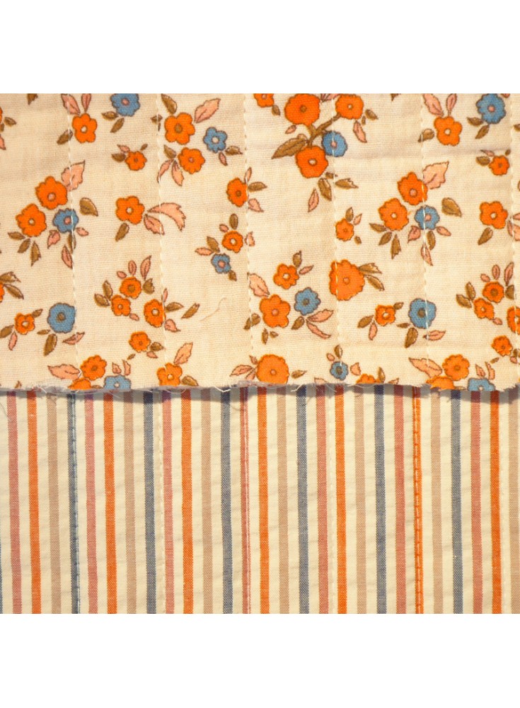 Matelassé Double gaze June Fleuri / rayure seersucker