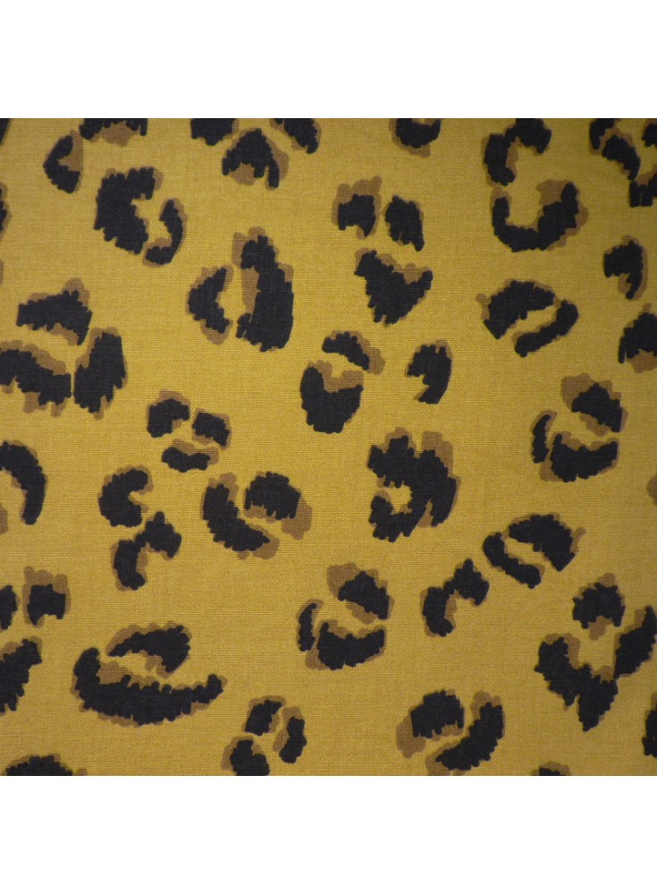 Leopard print half-panama cotton