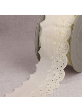 Ruban broderie fleurs et...