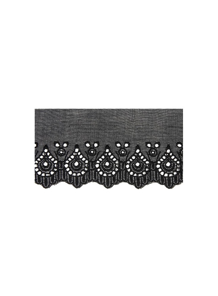 Black eyelet embroidery ribbon