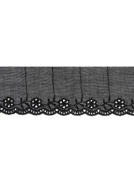 Ruban broderie anglaise noir fleur