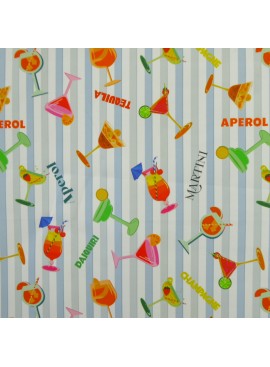 Martini tablecloth fabric, grey stripe