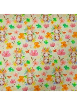 Cotton Rabbit Bellis Ecru / Pink