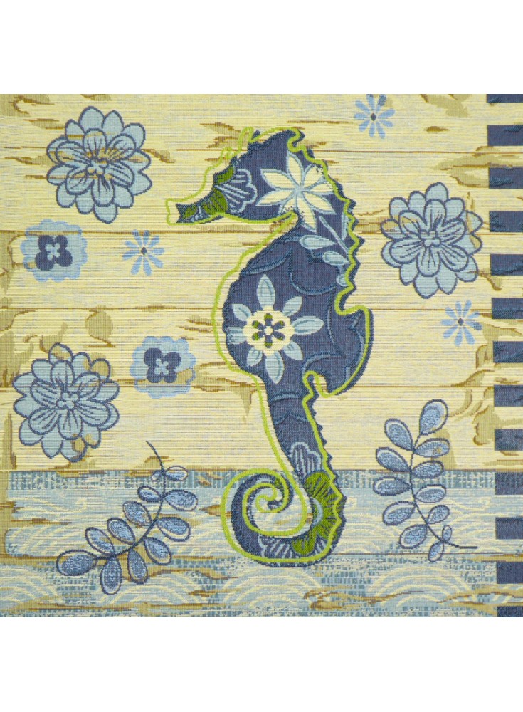 Carré jacquard hippocampe fleur