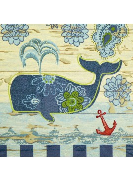 Whale flower jacquard square