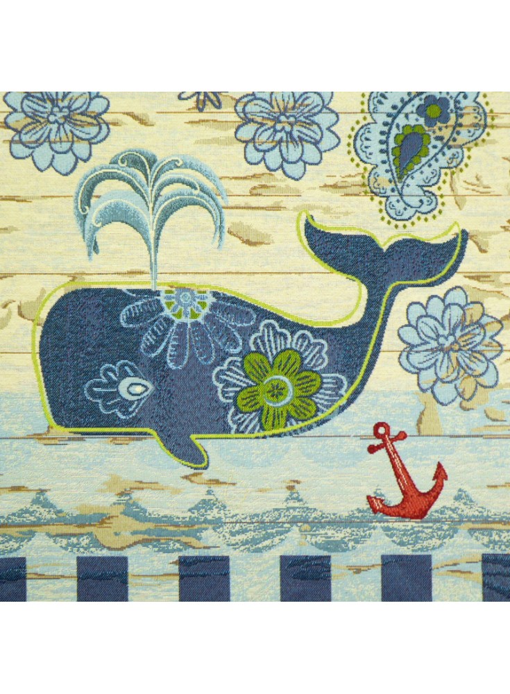 cuadrado jacquard con forma de flor de ballena
