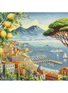 Mediterranean city jacquard square