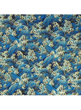 Algodón con ondas de lámina azul